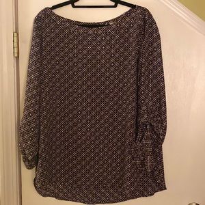 LOFT 3/4 button sleeve silk blouse, slide XL